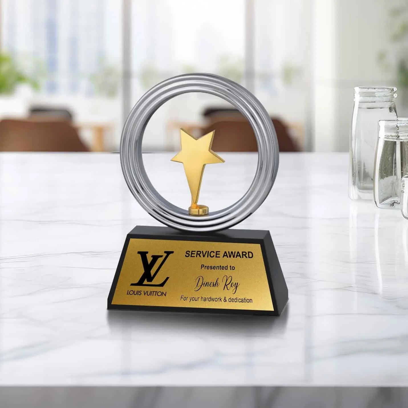 Exclusive Rounded Golden Star Prestige Trophy Img 1